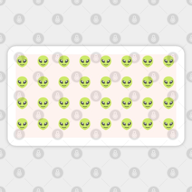 Green Alien Face Sticker by boldstuffshop